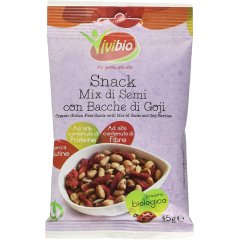vivibio snack mix di semi con bacche di goji - confezione da 10 pezzi da 45 gr