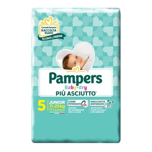 Pampers Baby Dry Junior Taglia 5 (11-25 Kg) 17 Pannolini