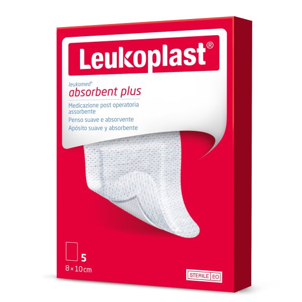 Leukoplast Leukomed Adsorbent Plus - Medicazione post operatoria 8X10cm 5 pezzi