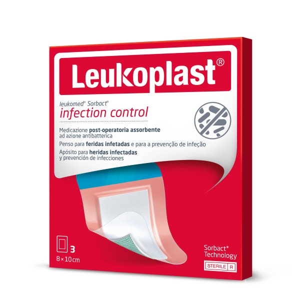 Leukoplast Leukomed Sorbact - Medicazione Post Operatoria 8 X 10cm 3 Pezzi