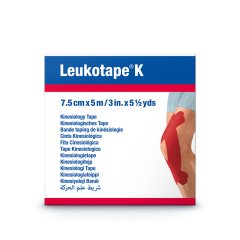 leukoplast leukotape k - cerotto elastico per taping rosso 7,5cm x 5m
