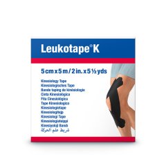 leukoplast leukotape k - cerotto elastico per taping nero 5cm x 5mt 