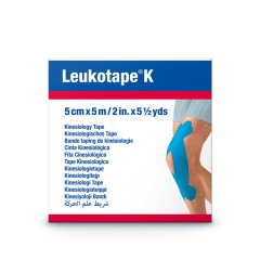 leukoplast leukotape k - cerotto elastico per taping 5cm x 5mt azzurro