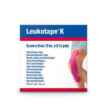 leukoplast leukotape k - cerotto elastico per taping rosa 5cm x 5mt