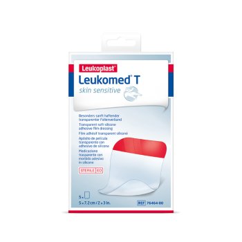 leukoplast leukomed t skin sensitive - medicazione adesiva trasparente post operatoria  7,2 x 5cm 5 pezzi  