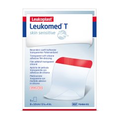 leukoplast leukomed t skin sensitive - medicazione adesiva trasparente post operatoria  8 x 10cm 5 pezzi