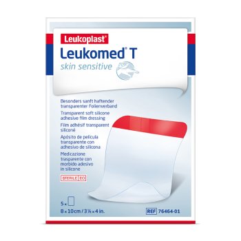 leukoplast leukomed t skin sensitive - medicazione adesiva trasparente post operatoria  8 x 10cm 5 pezzi