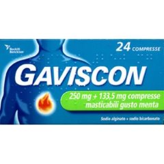 gaviscon 24 compresse menta 250+133,5 mg