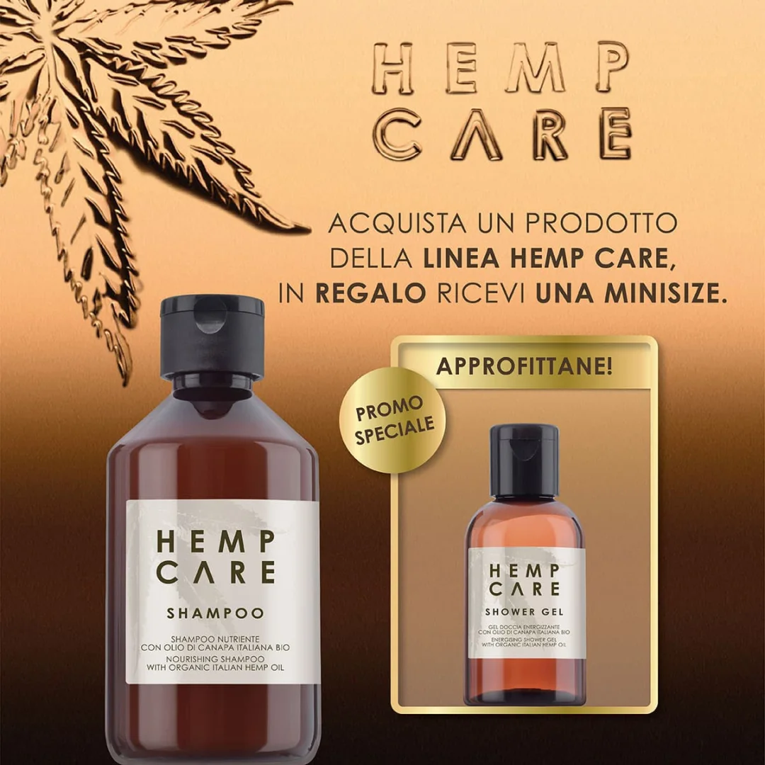 Hemp Care La collezione con olio di Canapa Italiana Bio. Acquista un prodotto della linea, ricevi in regalo una minisize!