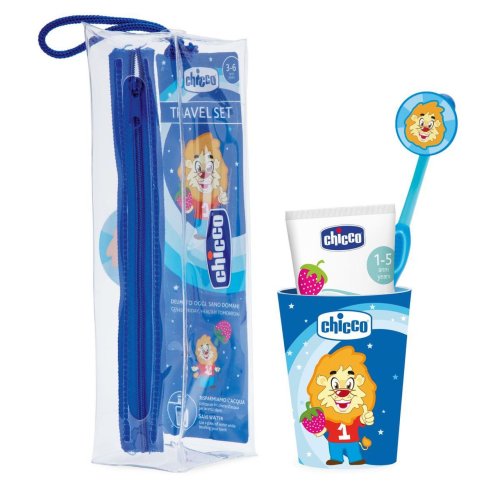 Chicco Set Da Viaggio Igiene Orale Azzurro 36M+