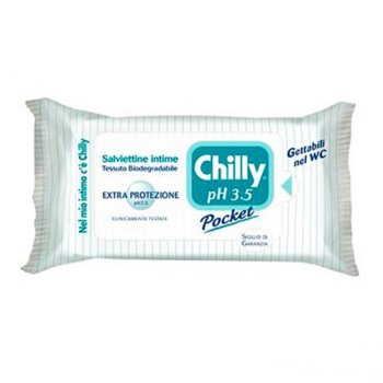 chilly pocket salviettine intime detergenti antiodore ph 3.5 12 pezzi