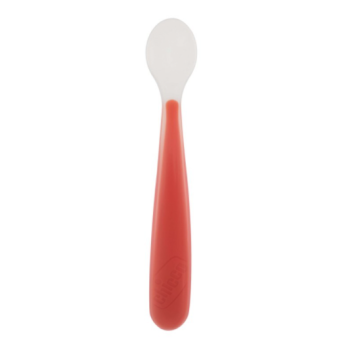 chicco cucchiaio morbido in silicone rosso 6m+