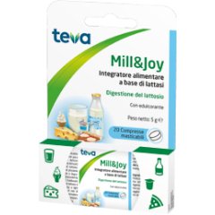 mill&joy teva - integratore alimentare a base di lattasi 20 compresse masticabili
