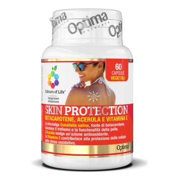 optima colours of life - skin protection beta carotene acerola e vitamina e 60 capsule vegetali