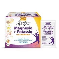 apropos magnesio e potassio con carnitina gusto arancia senza zuccheri 24 bustine 3,5g 