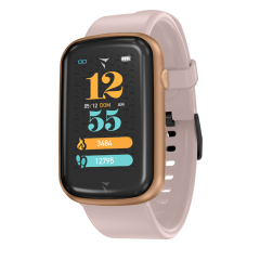 steps smartwatch gold rose