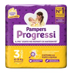 pampers progressi - midi taglia 3 (4-9 kg) 27 pezzi