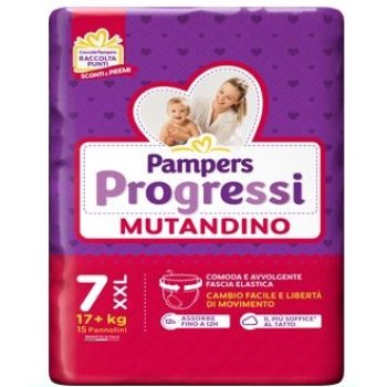 pampers progressi mutandino - xxl taglia 7 ( 17+ kg ) 15 pezzi