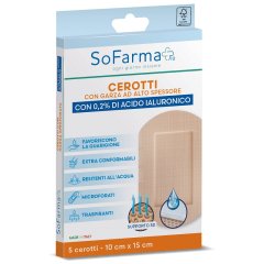 sofarmapiù cerotti cicatrazzanti con 0,2% acido ialuronico 10 cm x 15 cm 5 pezzi