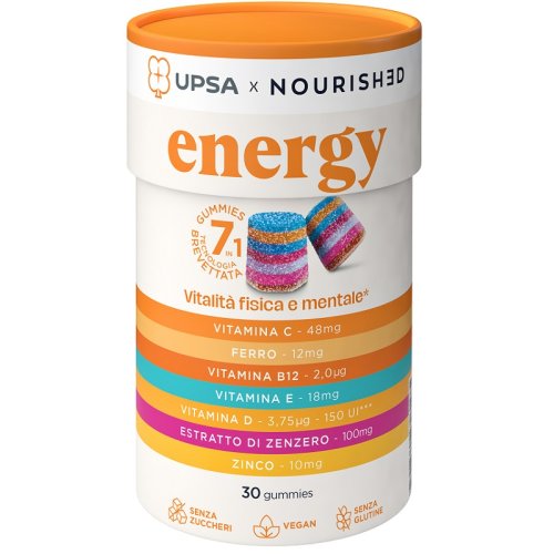 Upsa X Nourished Energy Vitamine Ferro E Zenzero 30 Gummies