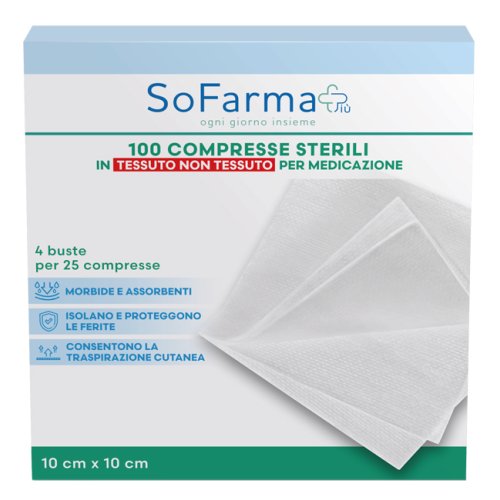 Sofarmapiù Compresse Sterili In TNT Per Medicazione 10cm X 10cm 25 Pezzi