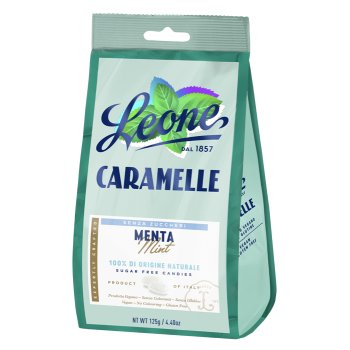 leone caramelle senza zuccheri menta in sacchetto da 125g