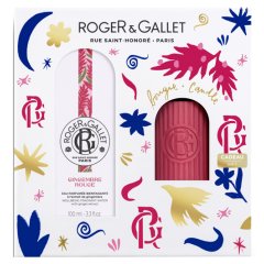 roger&gallet - cofanetto regalo set natale gingembre rouge acqua profumata 100ml + candela profumata 75g