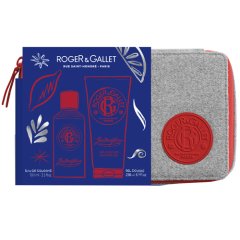 roger&gallet - cofanetto regalo trousse natale jean-marie farina con acqua di colonia 100ml + gel doccia 200ml + beauty case in regalo