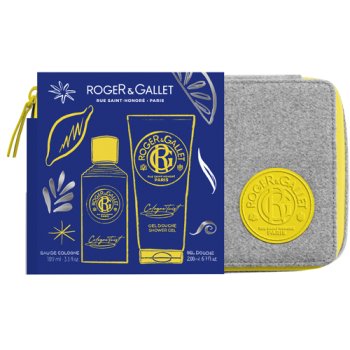 roger&gallet - cofanetto regalo trousse natale uomo cologne twist con acqua di colonia 100ml + gel doccia 200ml + beauty case in regalo