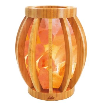 lampada di sale in bamboo