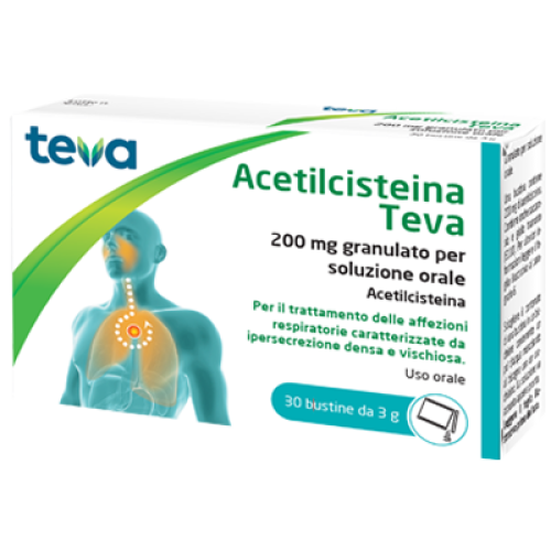 ACETILCISTEINA 30 Buste 200 mg TEVA
