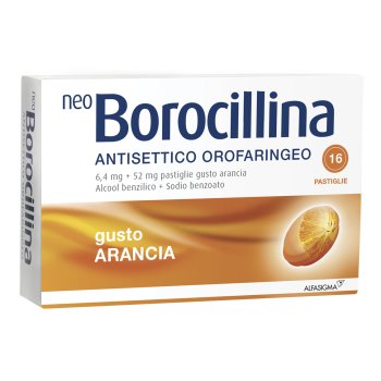 neoborocillina antisettico orofaringeo 16 pastiglie arancia