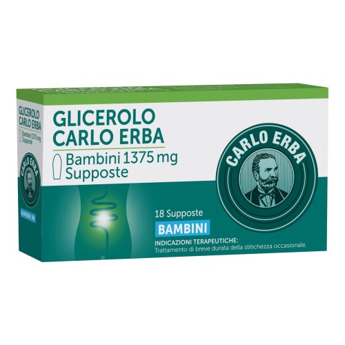 Glicerolo Bambini 18 Supposte Stitichezza Occasionale 1375mg - Carlo Erba 