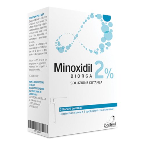 MINOXIDIL Sol.Cut.3fl.2%BIORGA