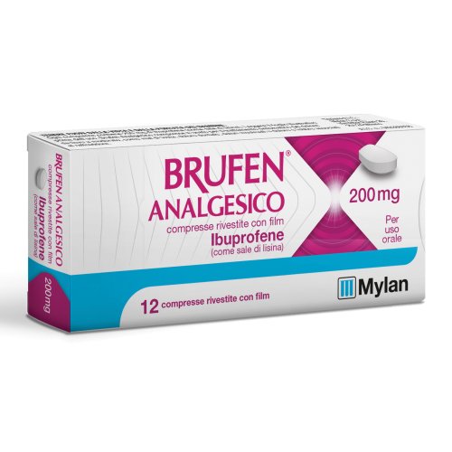 Brufen Analgesico Ibuprofene 200mg 12 Compresse - Mylan Spa