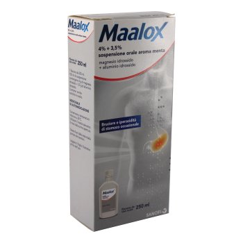 maalox sospensione orale 4 + 3,5% 250ml - gmm farma srl