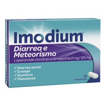 imodium diarrea e meteorismo 12 compresse