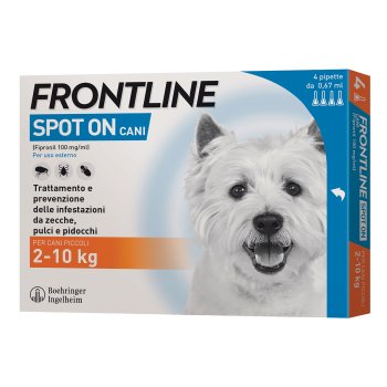 frontline spot on per cani piccoli da 2 a 10kg 4 pipette 0,67ml