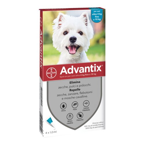 Advantix Spot On Antiparassitario 1 Pipetta 1ml Per Cani 4-10kg
