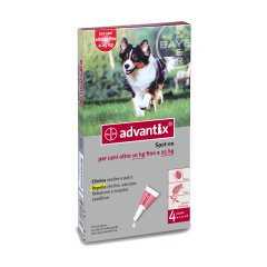 advantix spot on antiparassitario 4 pipette per cani 10-25kg
