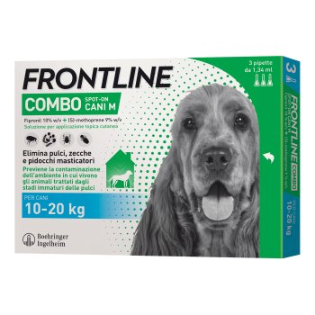 frontline combo spot on per cani medi da 10 a 20kg 3 pipette 1,34ml