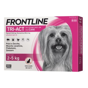 frontline tri-act per cani da 2-5kg 3 pipette 0,5ml
