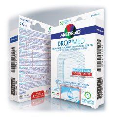 master aid dropmed medicazione autoadesiva dermoattiva ipoallergenica aerata 10 x 6cm 5 pezzi