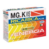 MG.K Vis ZE.RO Zuccheri Orange Ricarica Plus 14 bustine – Integratore Energetico Senza Zuccheri