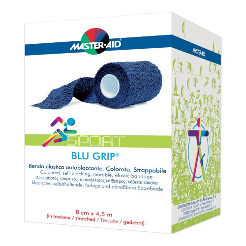 Master Aid Sport Benda Elastica Autobloccante Blu Grip 8cm X 4,5m