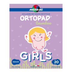 master aid ortopad cerotti occlusivi terapie ortottiche girls cotton medium 20 pezzi