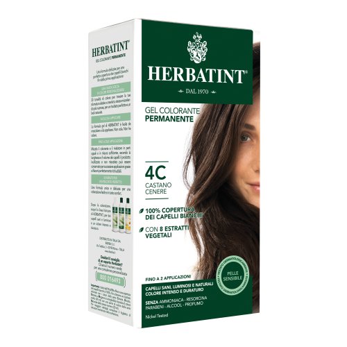 Herbatint Gel Colorante Permanente Senza Ammoniaca 4c Castano Cenere 135ml