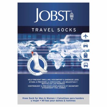 jobst travel socks for men & women gambaletto nero l