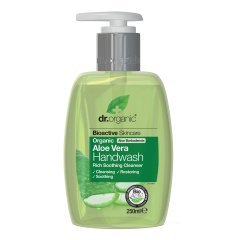 dr organic - aloe handwash sapone liquido naturale ricco e lenitivo a base di aloe vera biologica 250ml