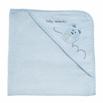 chicco quadrato asciugamano spugna azzurro topo 0m+
